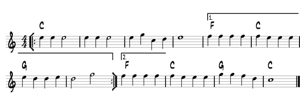 first and second string melodies exercise 1