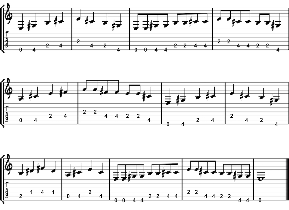 rock and roll arpeggios notation