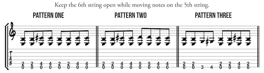 blues shuffle patterns in E