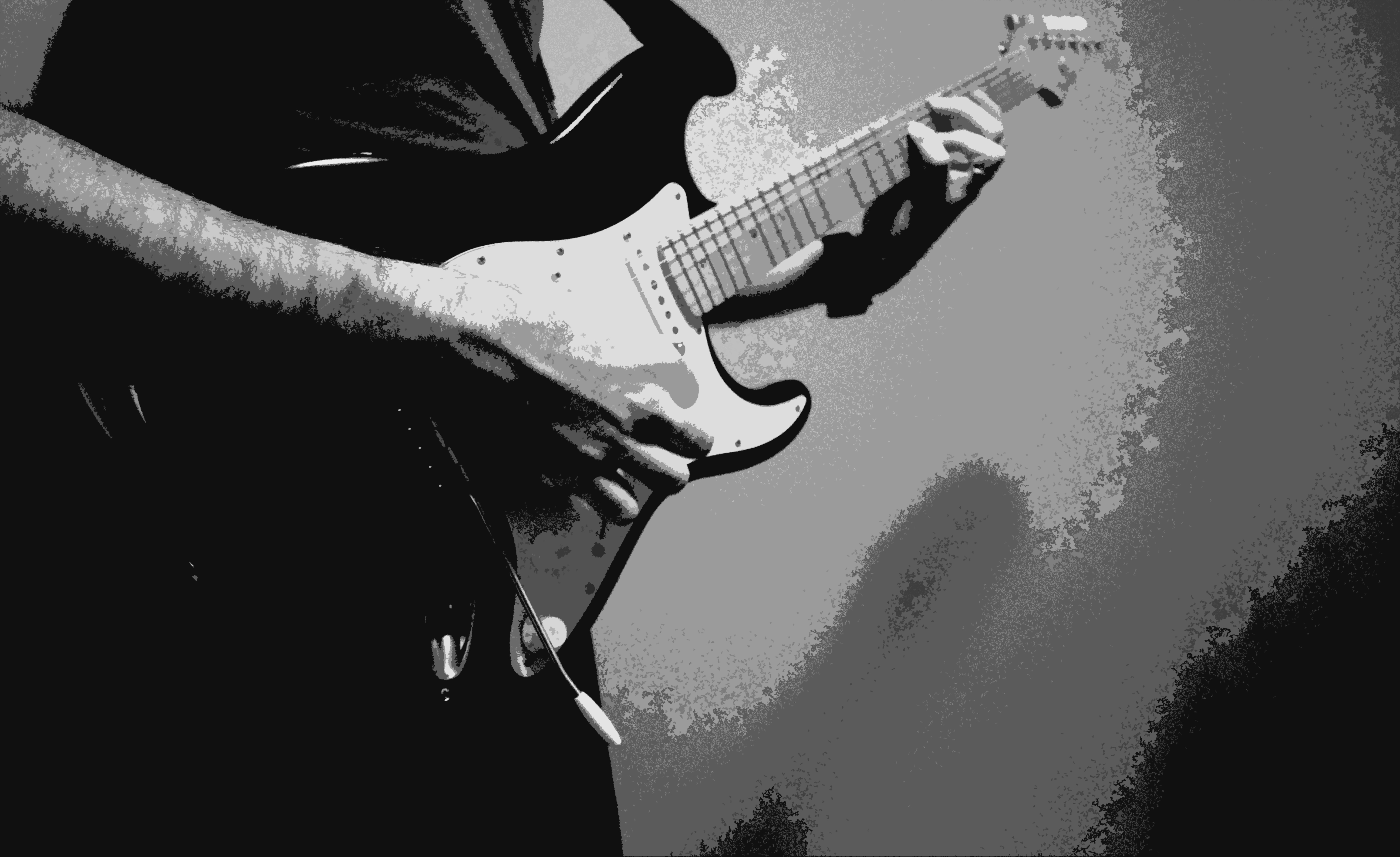playing stratocaster closeup